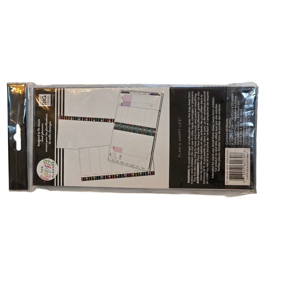 The Happy Planner Classic Half Sheet Filler Paper 60 Sheets Stripes FIL-106-4036